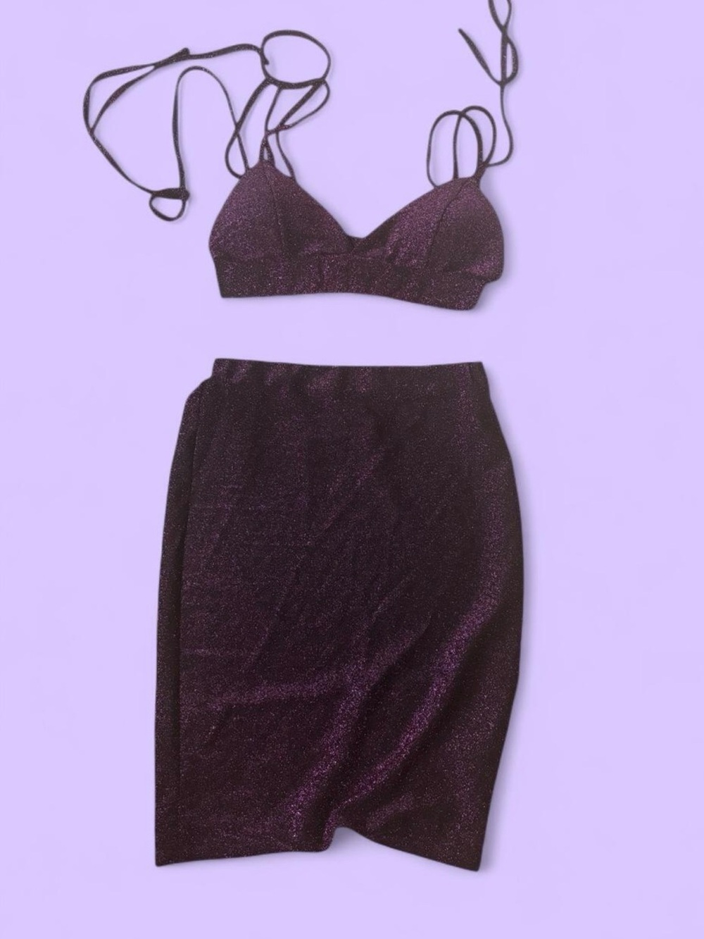 Vestidos Purple Shimmer Two Piece Set ✨